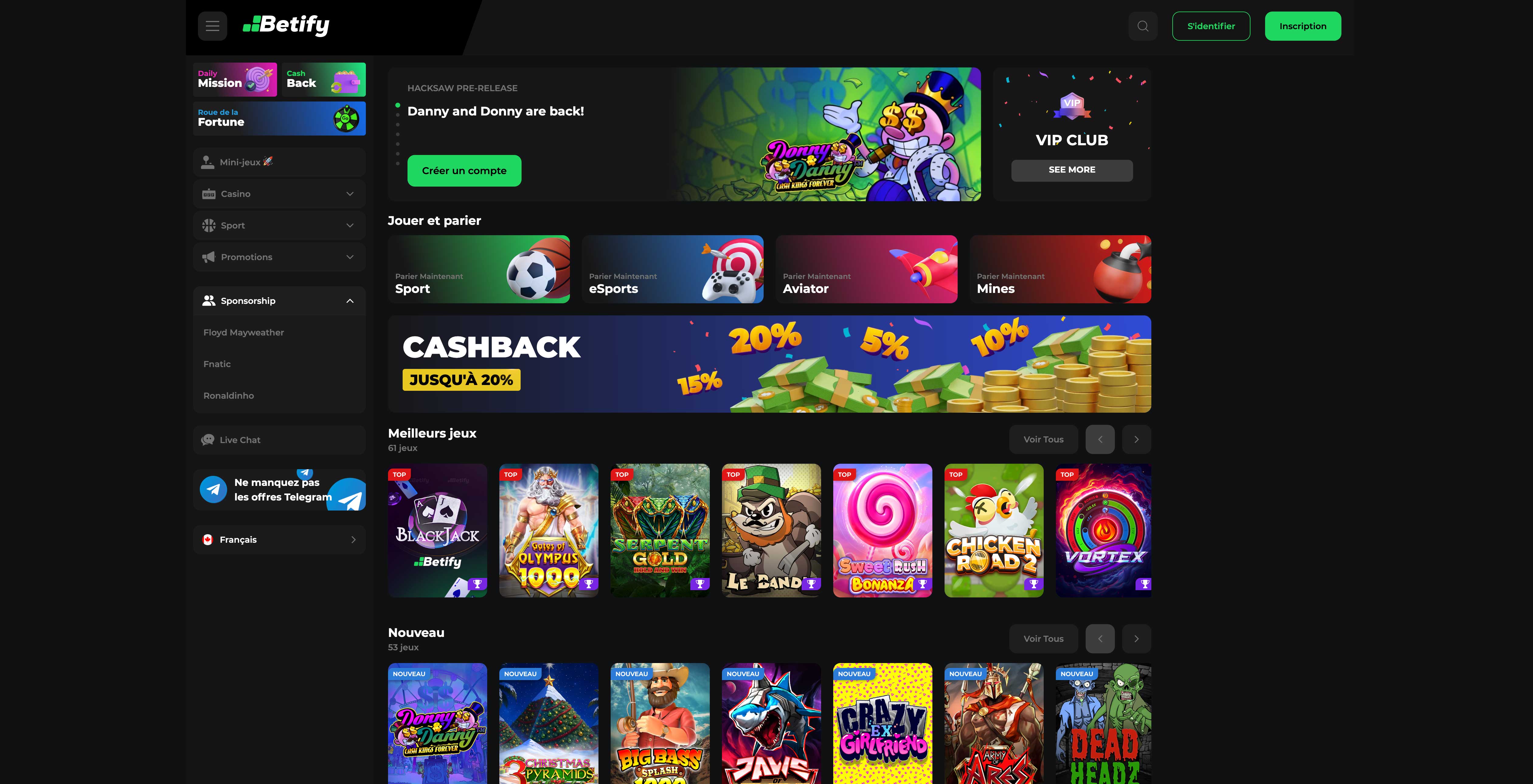 Betify France - Plateforme de casino en ligne avec bonus de bienvenue jusqu'à 1000€ et 100 tours gratuits